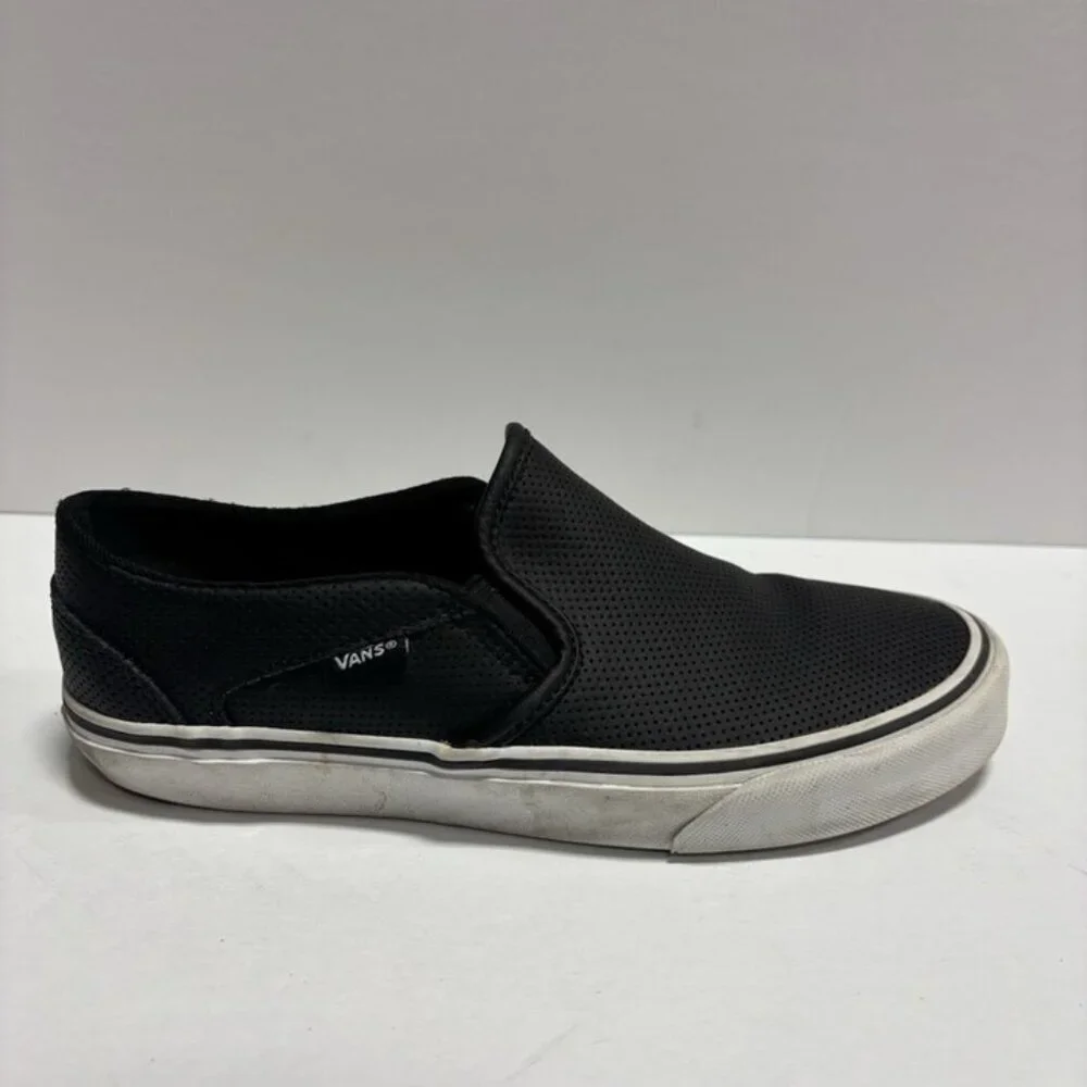 Vans Women’s Asher Perf Slip-On Shoes Black, Size 8 M
